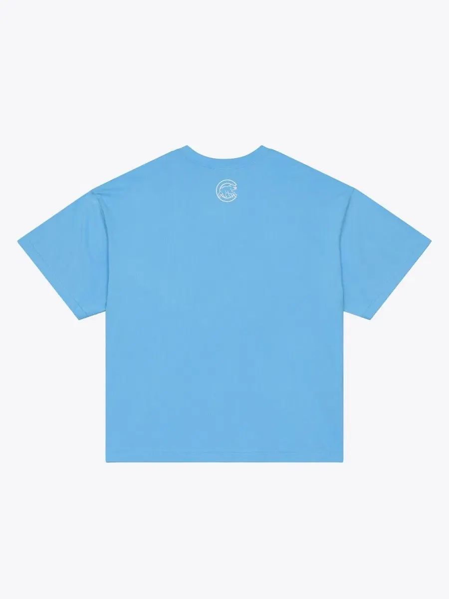 Футболка с вышитым логотипом команды Chicago Cubs Insignia Mitchell & Ness — изображение 5 из 5, светлый синий