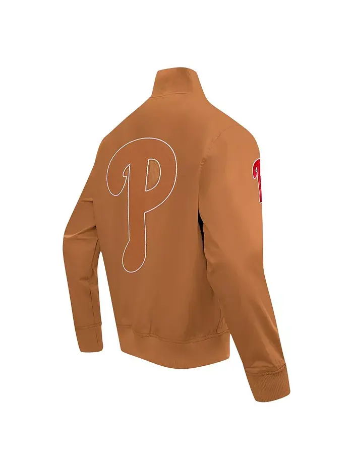 Мужская коричневая бейсбольная куртка Philadelphia Phillies Paint The City на молнии Pro Standard — изображение 3 из 4