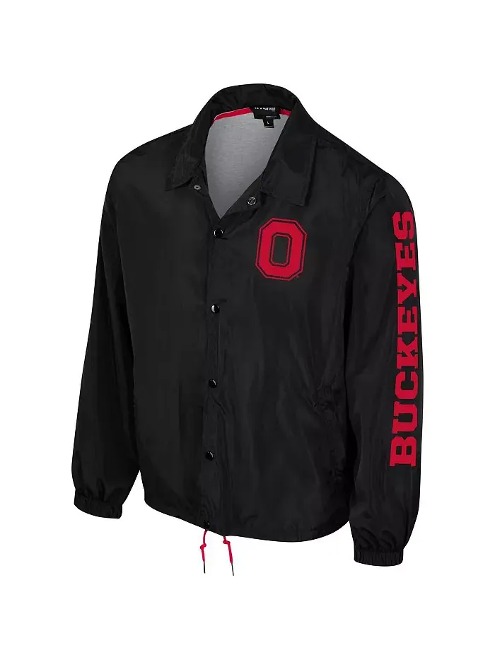 Мужская и женская черная куртка Ohio State Buckeyes Coaches на полной молнии The Wild Collective — изображение 2 из 3