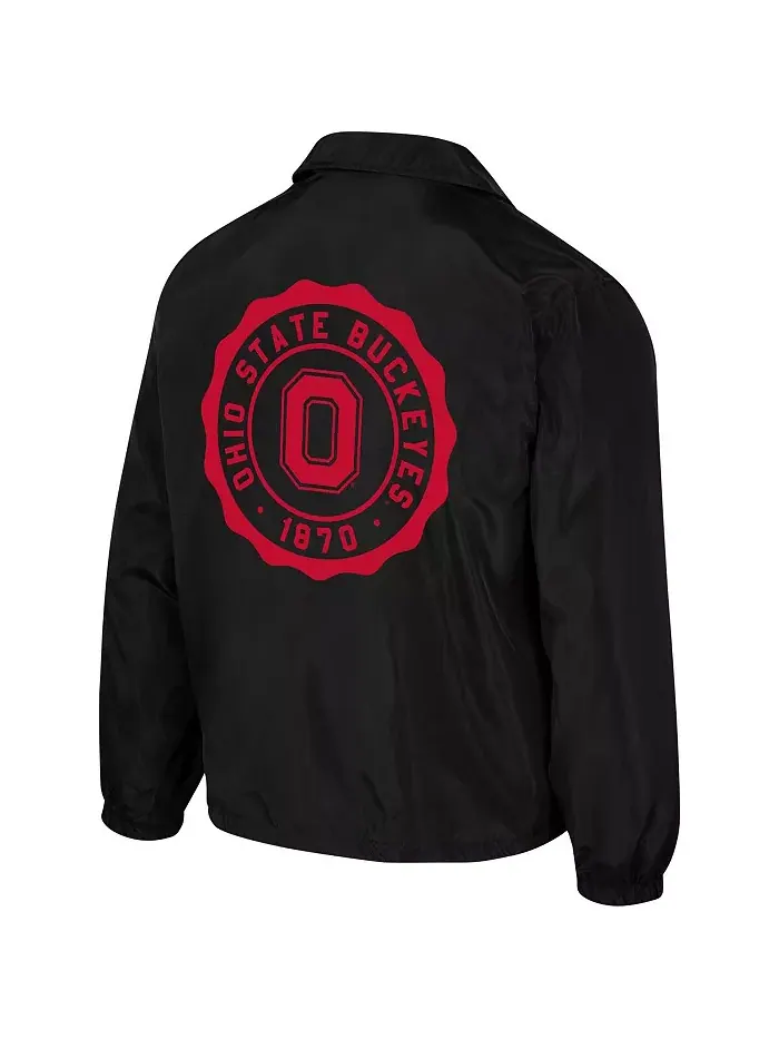 Мужская и женская черная куртка Ohio State Buckeyes Coaches на полной молнии The Wild Collective — изображение 3 из 3