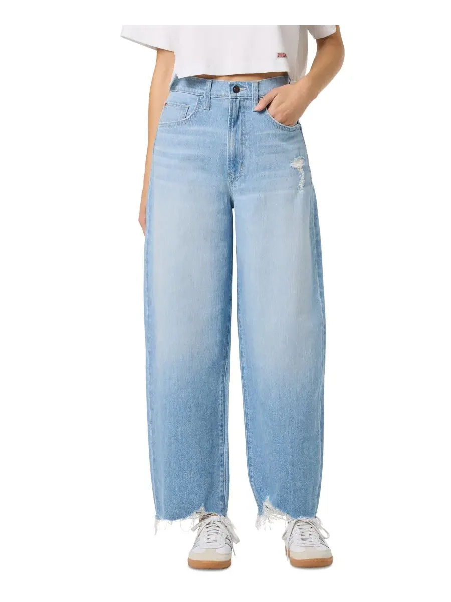 Джинсы с высокой посадкой, широкие, с потертостями Hudson Jeans, Hanalei