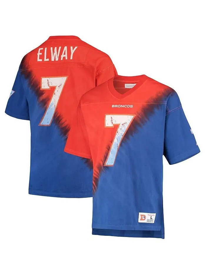 Мужская футболка John Elway Orange, Royal Denver Broncos с именем и номером игрока в отставке, с