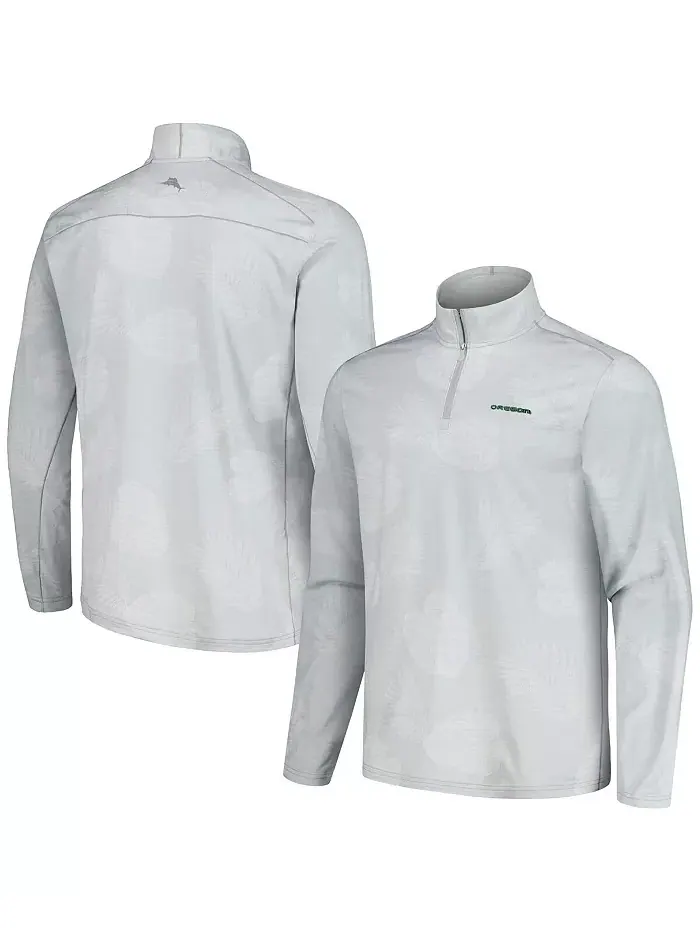 Мужская серая полузастегивающаяся куртка Oregon Ducks Delray Frond IslandZone Tommy Bahama