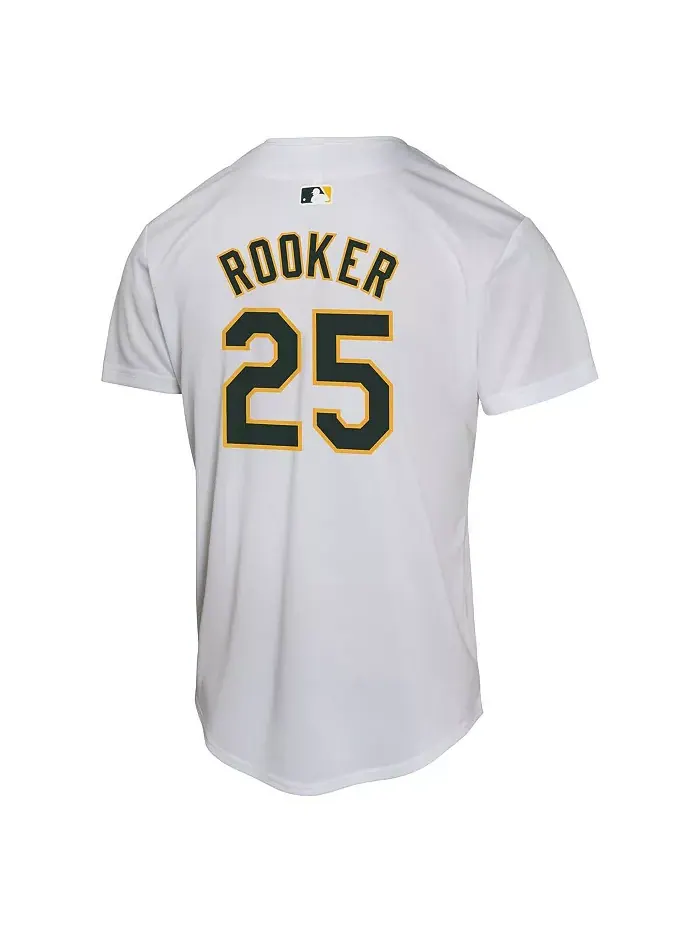 Домашняя игровая майка игрока Brent Rooker White Athletics для больших мальчиков и девочек Nike — изображение 2 из 3