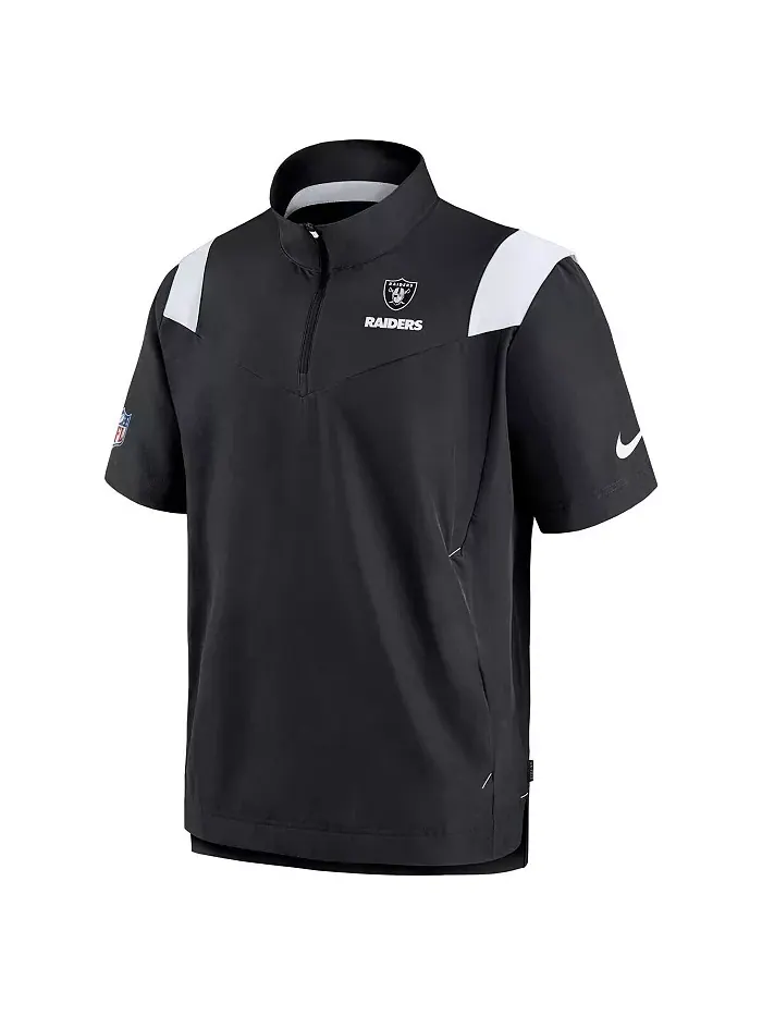 Мужская черная куртка Las Vegas Raiders Coach Chevron Lockup с молнией на четверть Nike — изображение 2 из 3