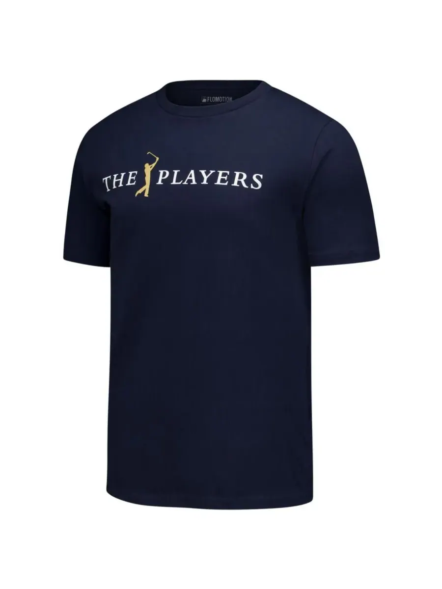 Flomotion Мужская и женская темно-синяя футболка THE PLAYERS «Привет с острова» (зеленая) — изображение 2 из 3, темно-синий