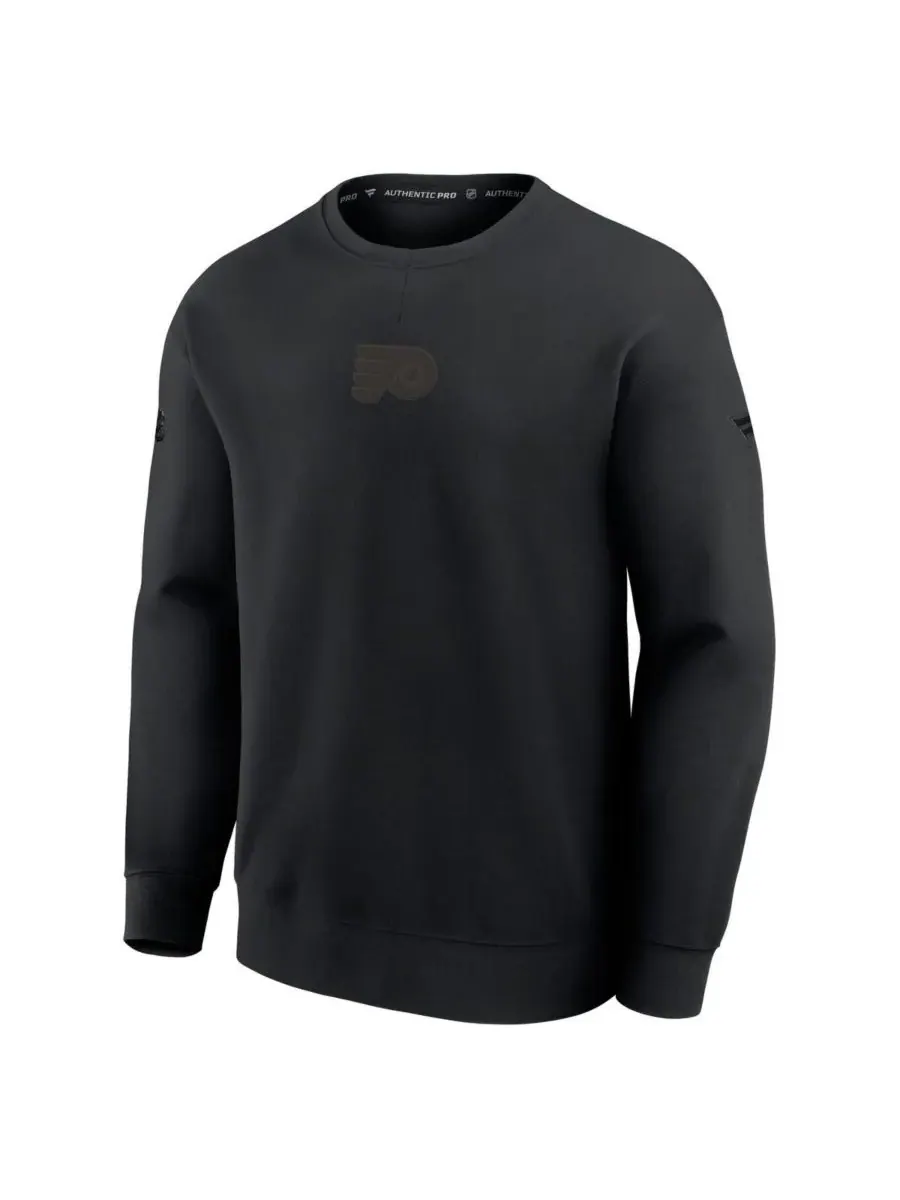 Fanatics Мужская черная толстовка Philadelphia Flyers Authentic Pro Road Tri-Blend — изображение 2 из 3, черный