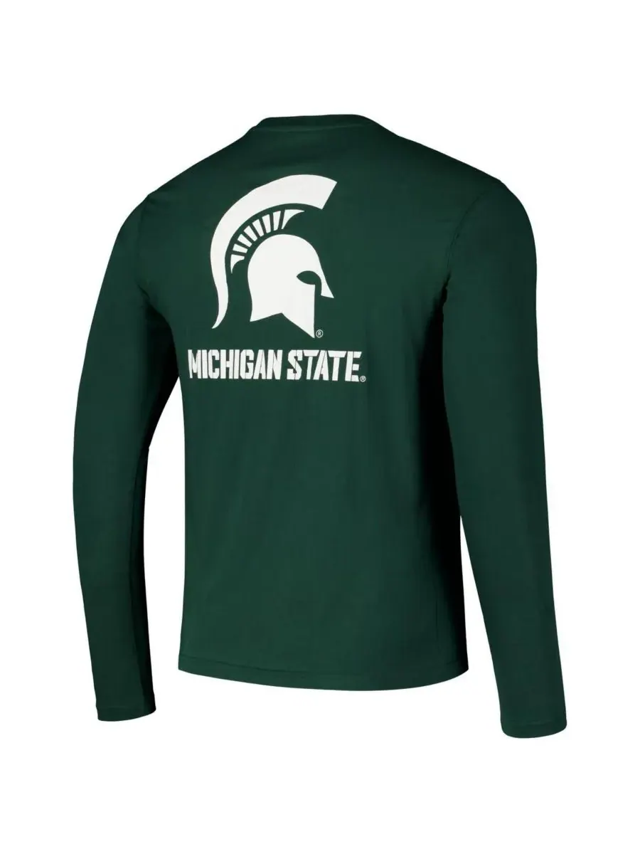 Colosseum Мужская зеленая футболка с длинным рукавом Michigan State Spartans Logo Lockup 3-Hit — изображение 2 из 3, зеленый