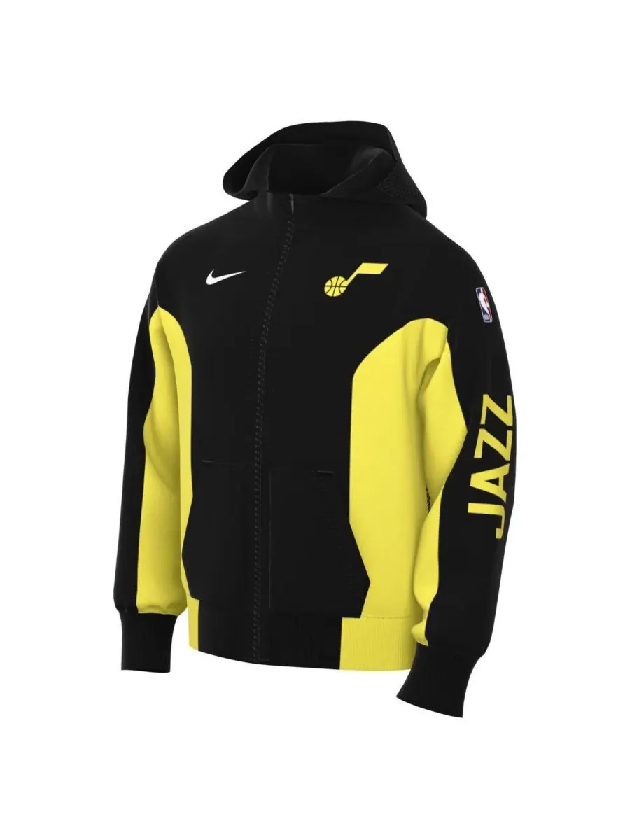 Nike Мужская черная толстовка на молнии Authentic Showtime Utah Jazz сезона 2023/24 — изображение 3 из 3, черный