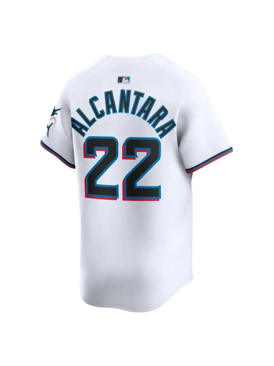Nike Мужская белая домашняя футболка Miami Marlins Sandy Alcantara, ограниченная серия — изображение 2 из 3, белый