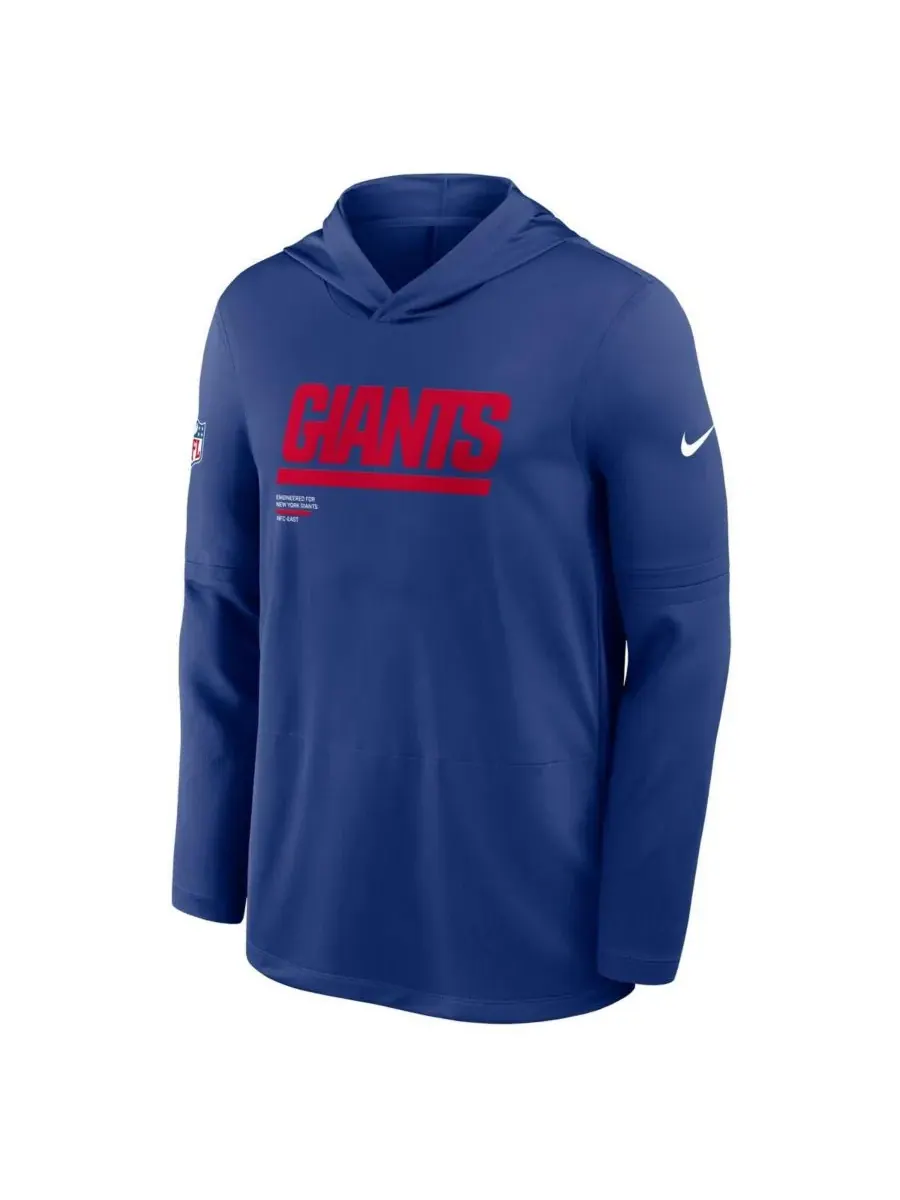 Мужская футболка с длинным рукавом Royal New York Giants Sideline Pure Performance Nike