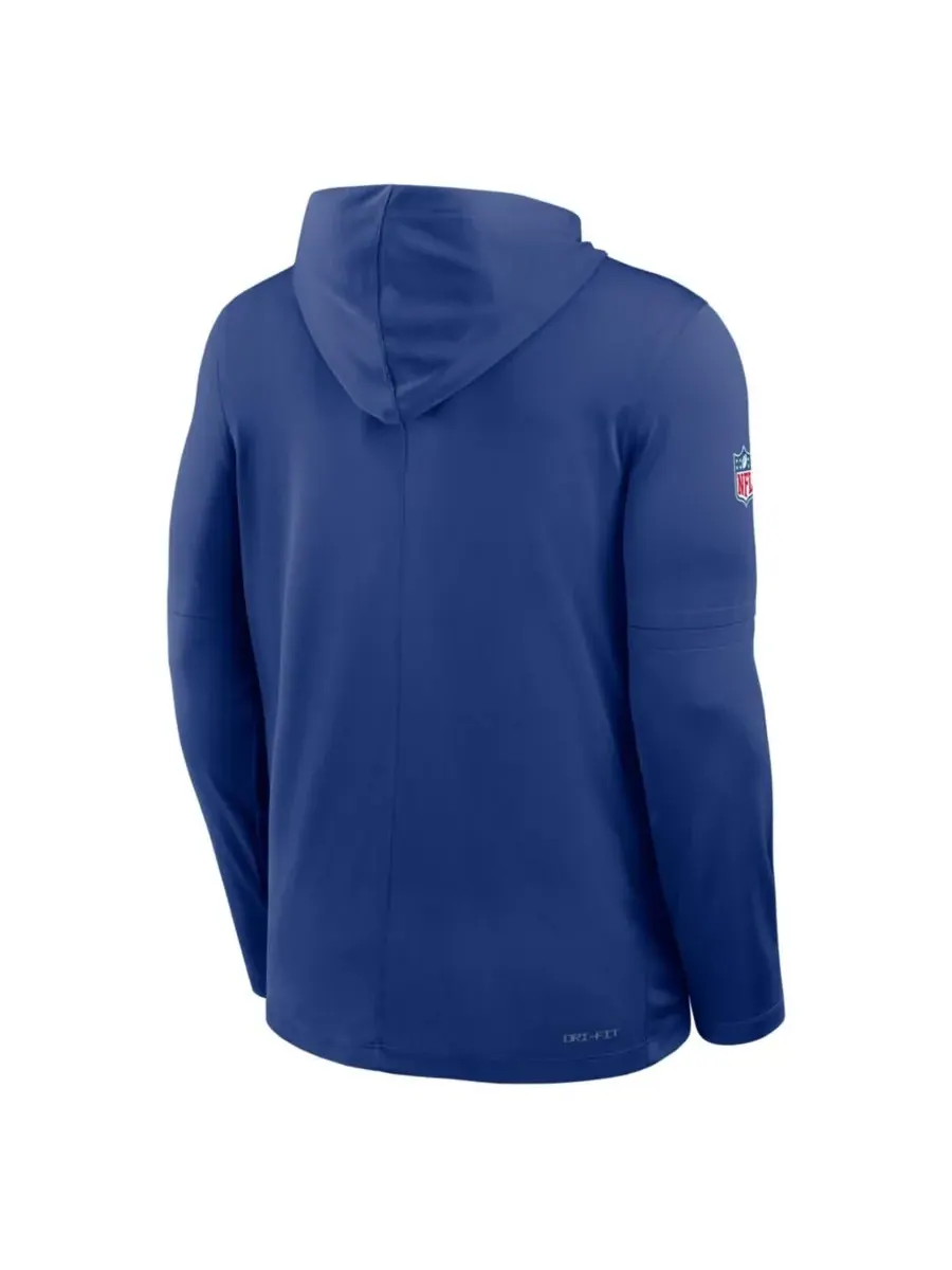 Мужская футболка с длинным рукавом Royal New York Giants Sideline Pure Performance Nike — изображение 2 из 2, королевский