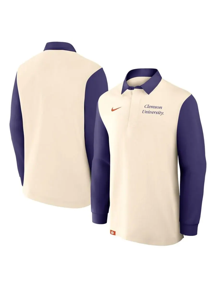 Nike Мужская футболка с длинным рукавом для регби команды Clemson Tigers