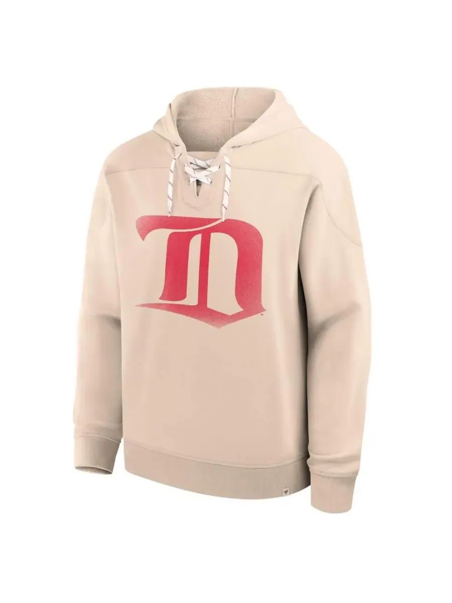 Fanatics Мужская винтажная толстовка кремового цвета с символикой команды Detroit Red Wings — изображение 2 из 3, бежевый