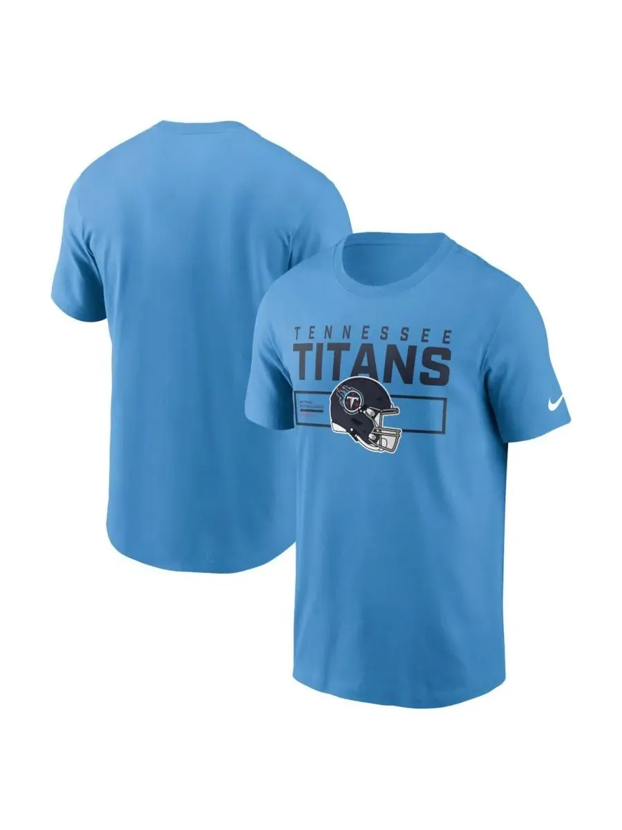 Nike Мужская светло-голубая футболка Tennessee Titans Primetime Helmet Essential