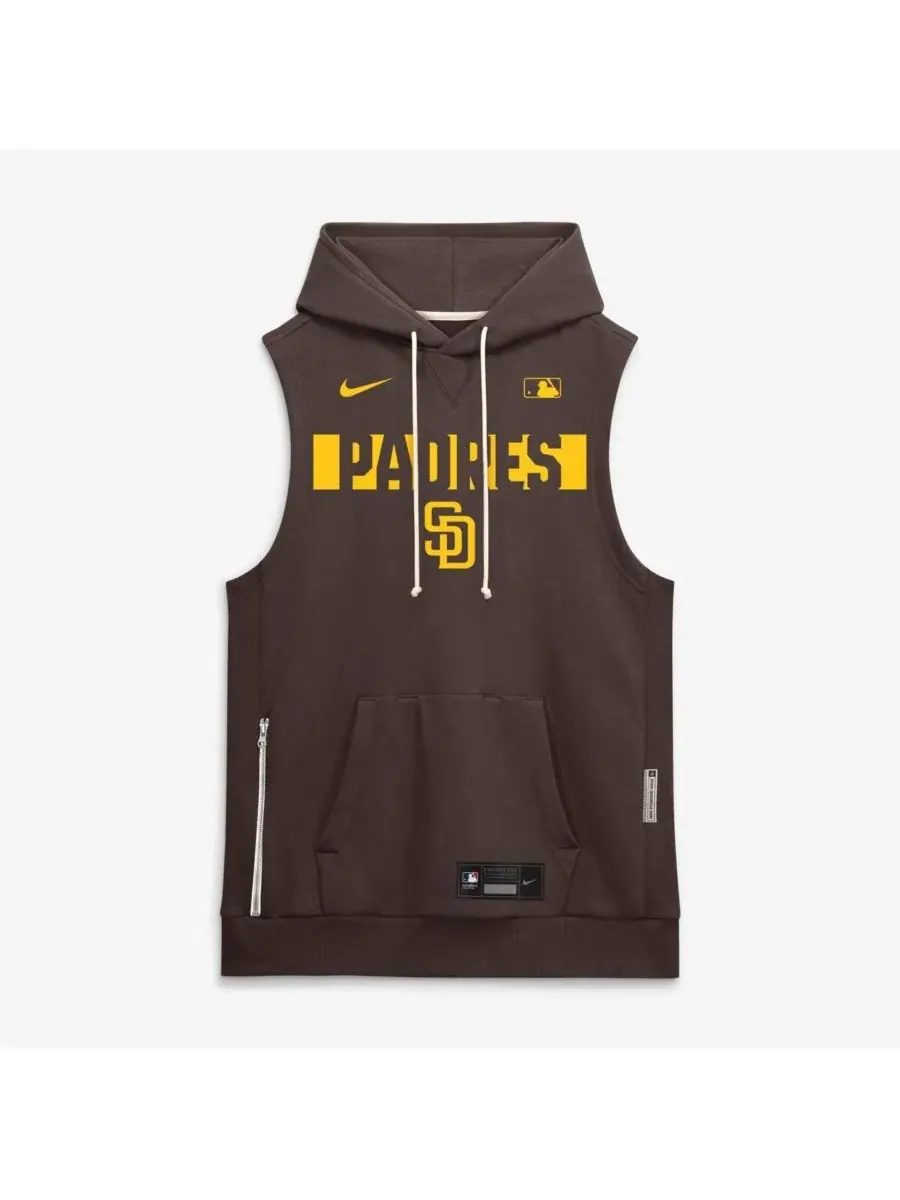 Мужская коричневая толстовка без рукавов San Diego Padres Authentic Collection Standard Issue — изображение 4 из 4