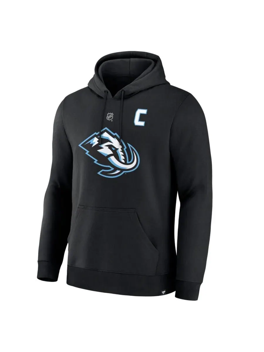 Мужская толстовка Clayton Keller Black Utah Mammoth Authentic Stack с именем и номером Fanatics — изображение 2 из 3, черный