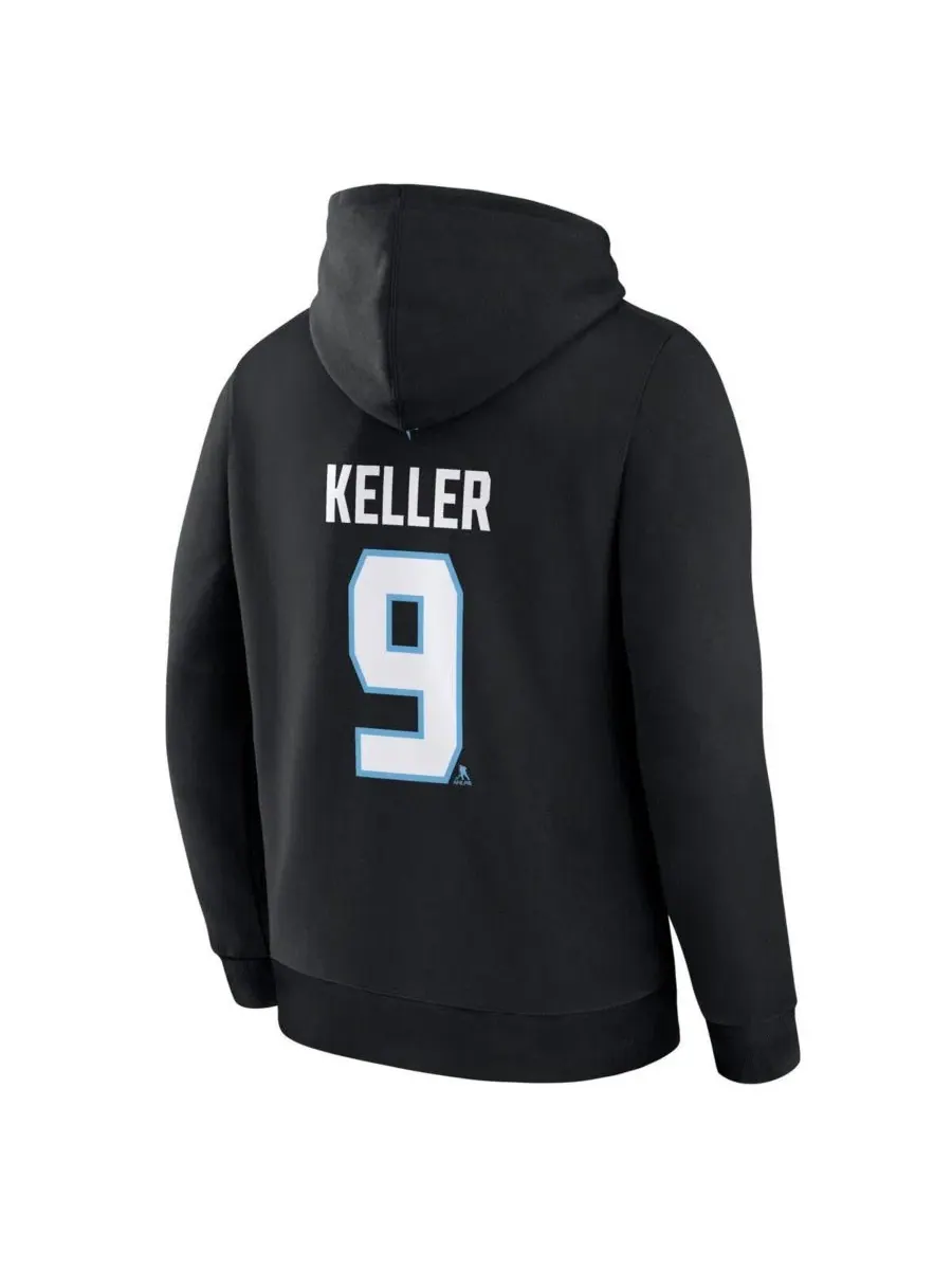 Мужская толстовка Clayton Keller Black Utah Mammoth Authentic Stack с именем и номером Fanatics — изображение 3 из 3, черный