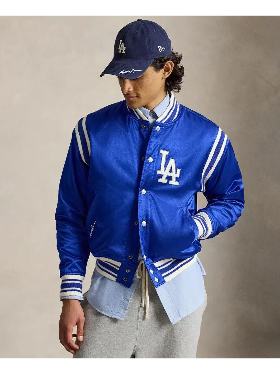 Мужская полосатая бейсбольная куртка "Доджерс" Polo Ralph Lauren