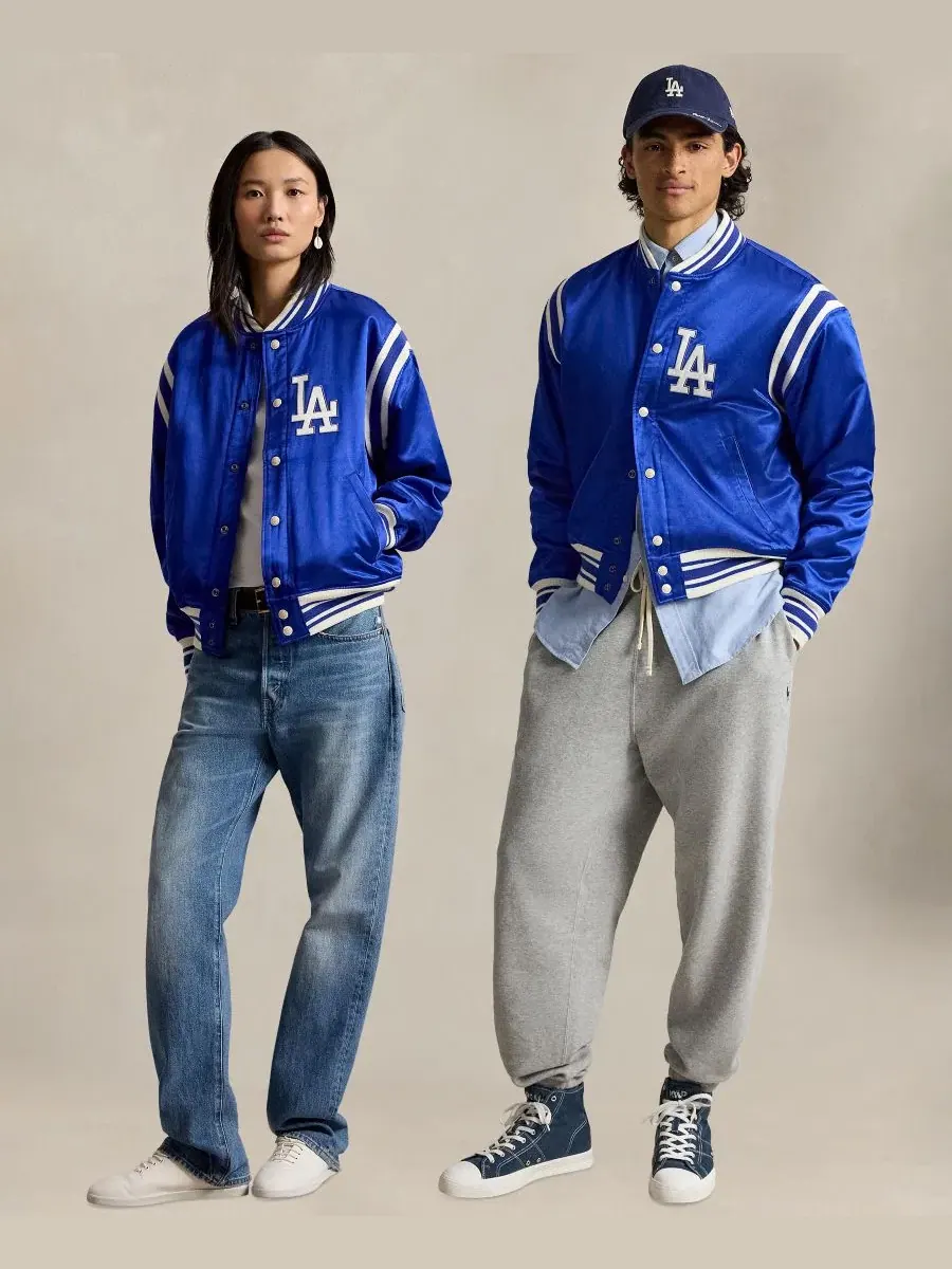Мужская полосатая бейсбольная куртка "Доджерс" Polo Ralph Lauren — изображение 2 из 8