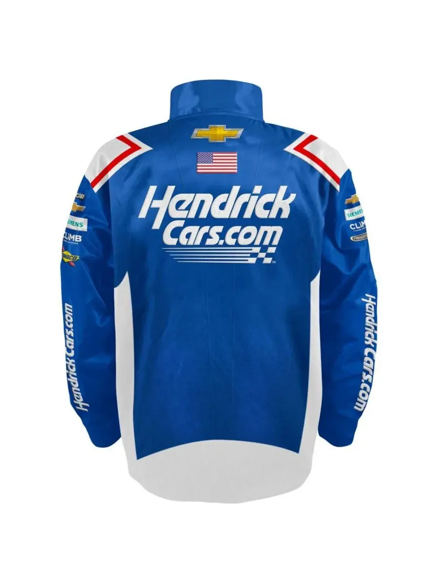 Hendrick Motorsports Team Collection Мужская синяя нейлоновая форменная куртка Kyle Larson — изображение 2 из 3, синий