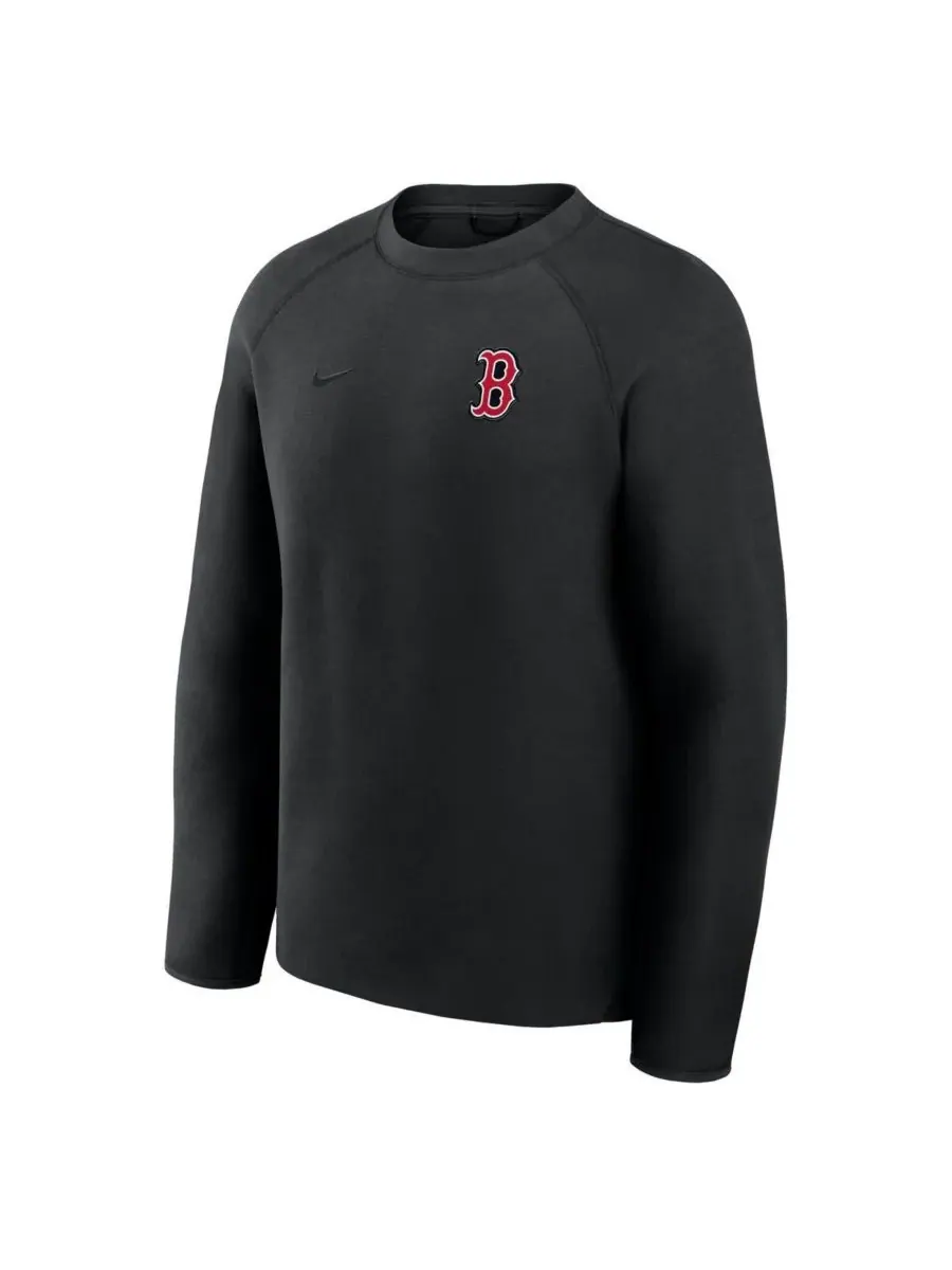 Nike Мужская черная толстовка-реглан из технологического флиса с символикой Boston Red Sox — изображение 3 из 3, черный