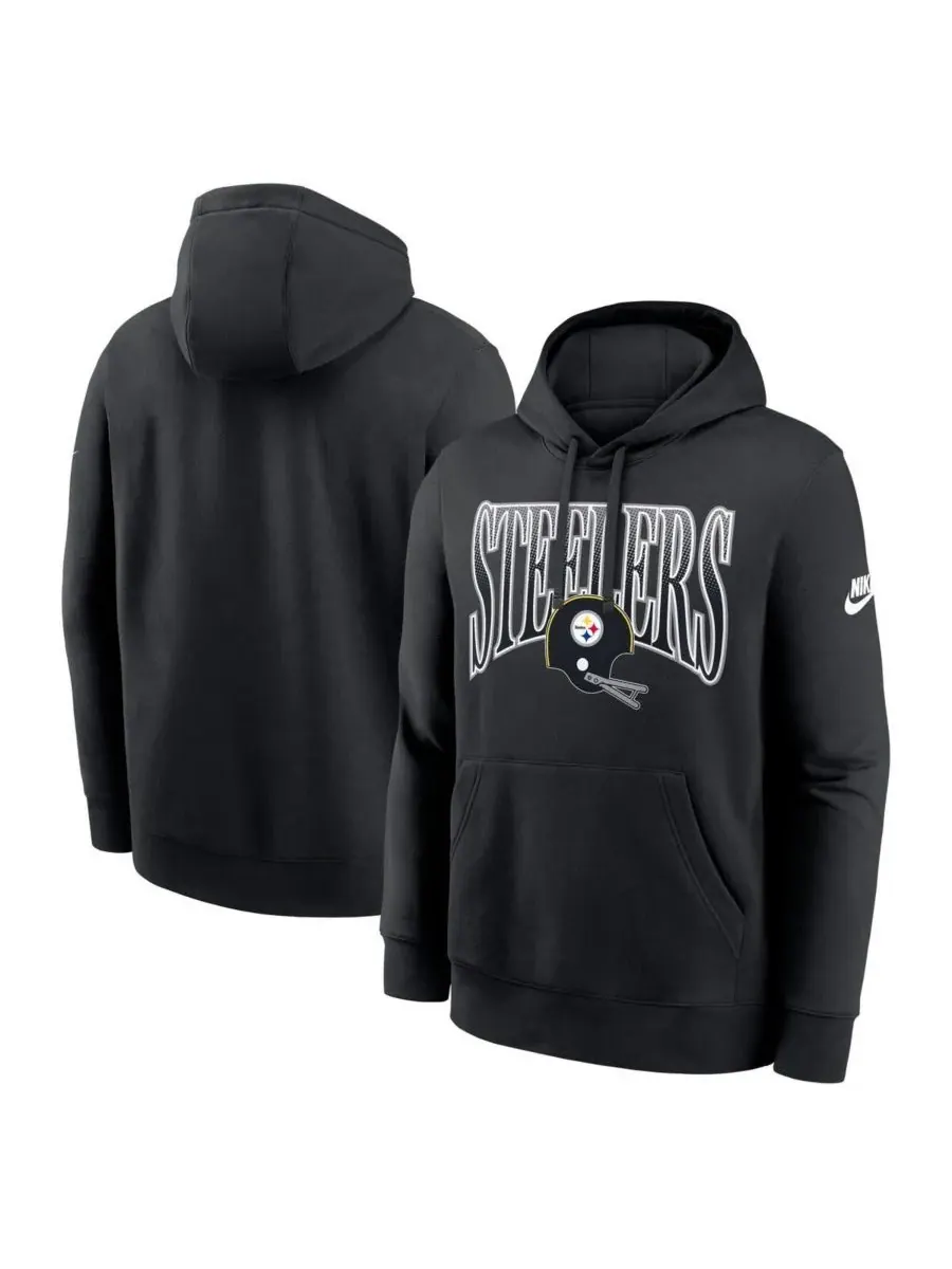 Nike Мужская черная флисовая толстовка с капюшоном Pittsburgh Steelers Full Blitz Club