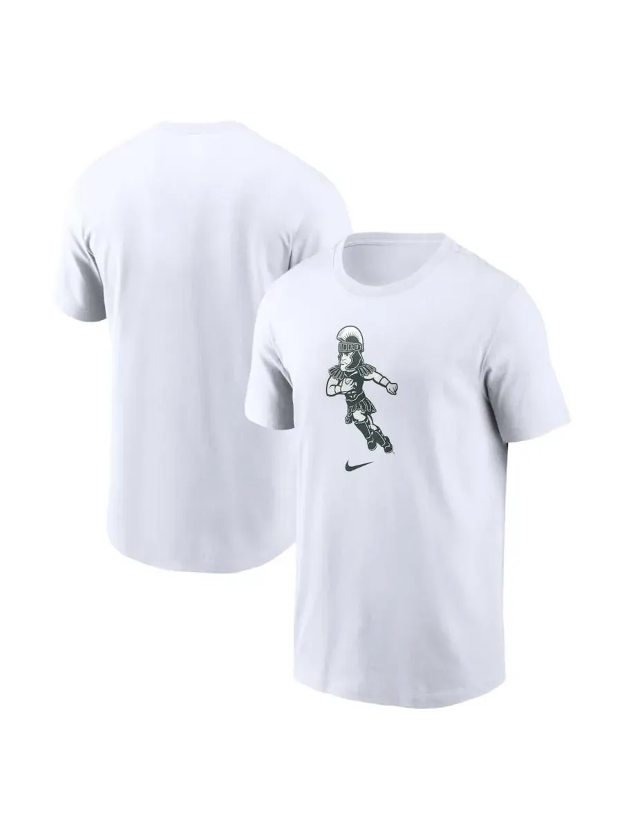 Nike Мужская белая футболка Michigan State Spartans Football Sparty Sport