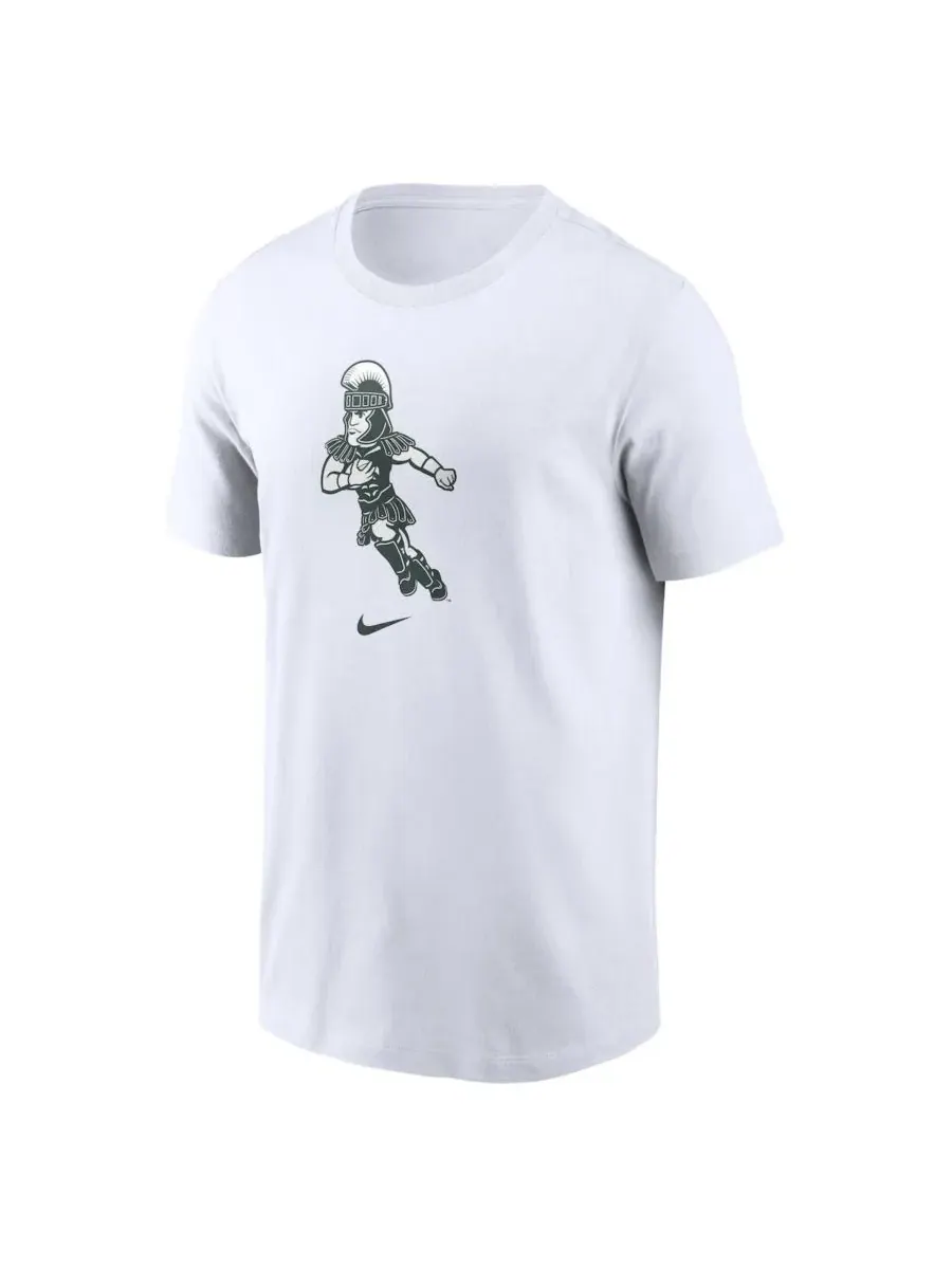 Nike Мужская белая футболка Michigan State Spartans Football Sparty Sport — изображение 2 из 3, белый