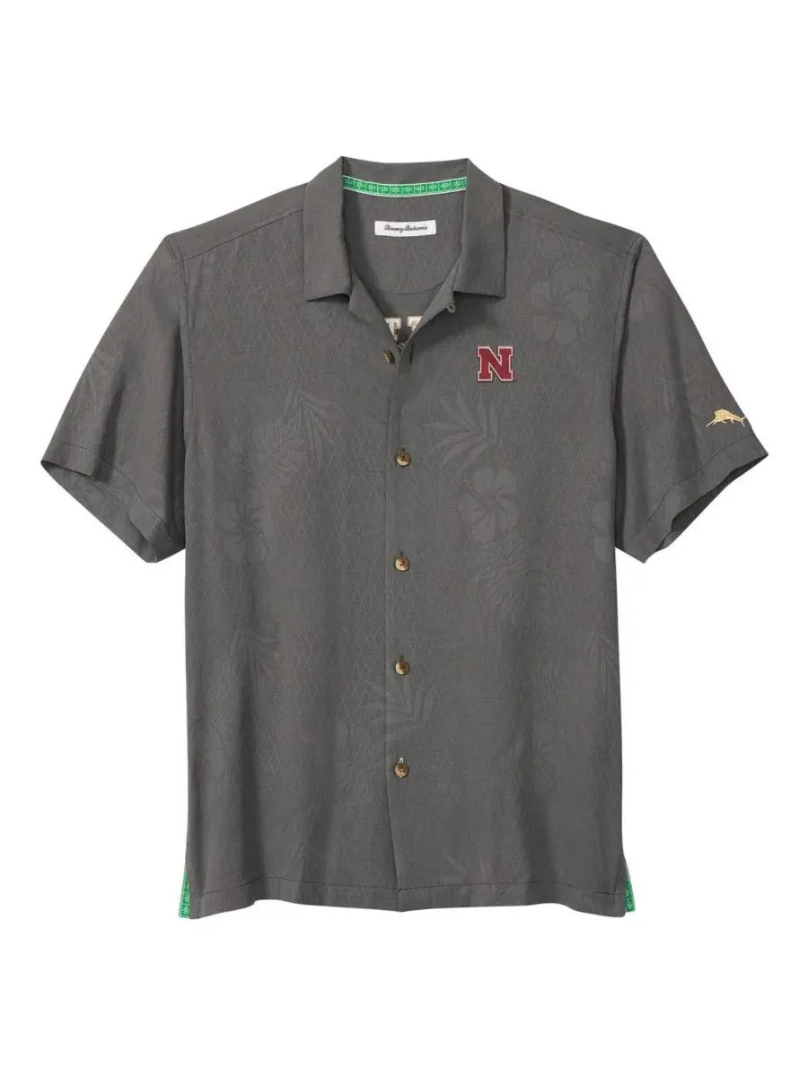 Tommy Bahama Мужская серая рубашка на пуговицах с символикой команды Nebraska Huskers Catch of the — изображение 2 из 3