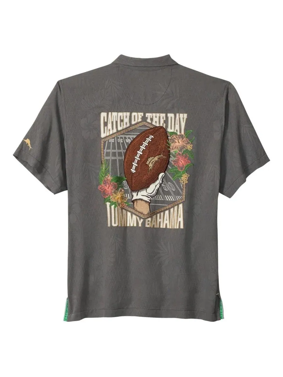 Tommy Bahama Мужская серая рубашка на пуговицах с символикой команды Nebraska Huskers Catch of the — изображение 3 из 3
