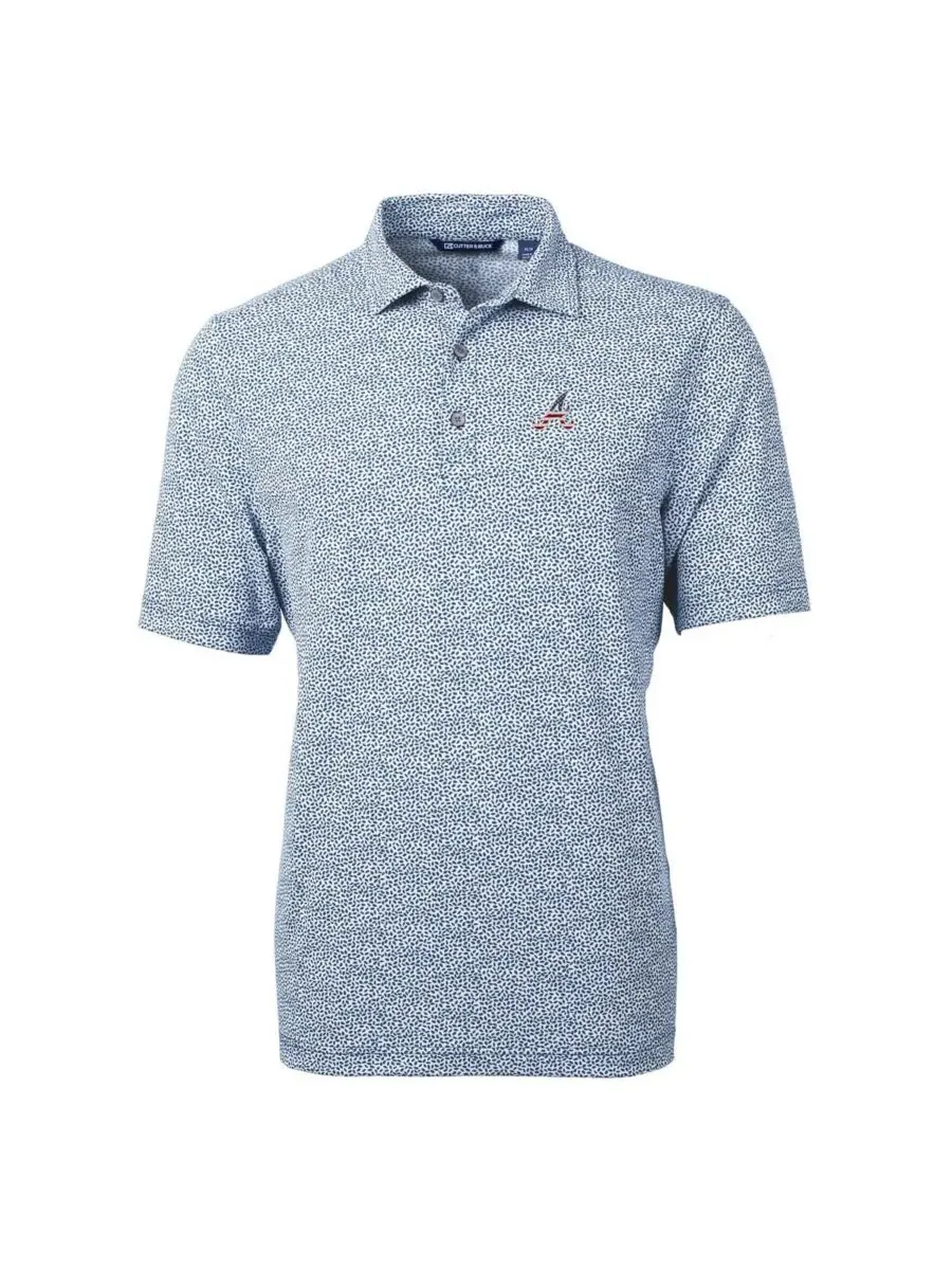 Cutter & Buck Мужская темно-синяя поло-рубашка Atlanta Braves Americana Logo Virtue Eco-Pique — изображение 3 из 3