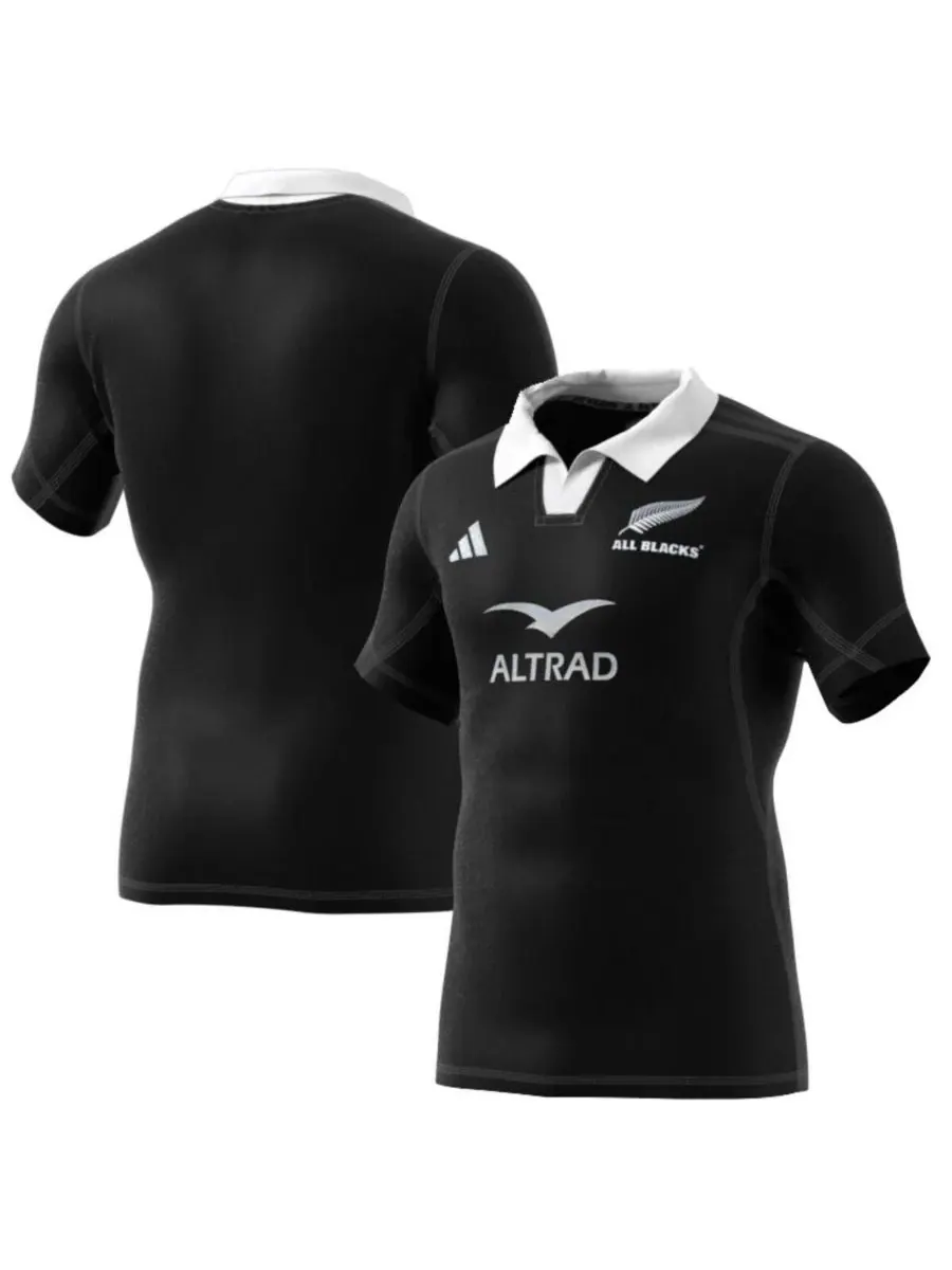 Adidas Мужская черная домашняя аутентичная футболка сборной Новой Зеландии по регби сезона 2024/25