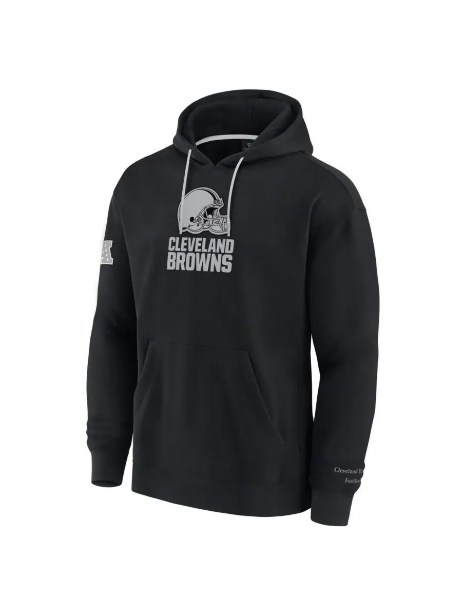 Fanatics Мужская черная флисовая толстовка с капюшоном Cleveland Browns Elements Pace — изображение 3 из 3, черный