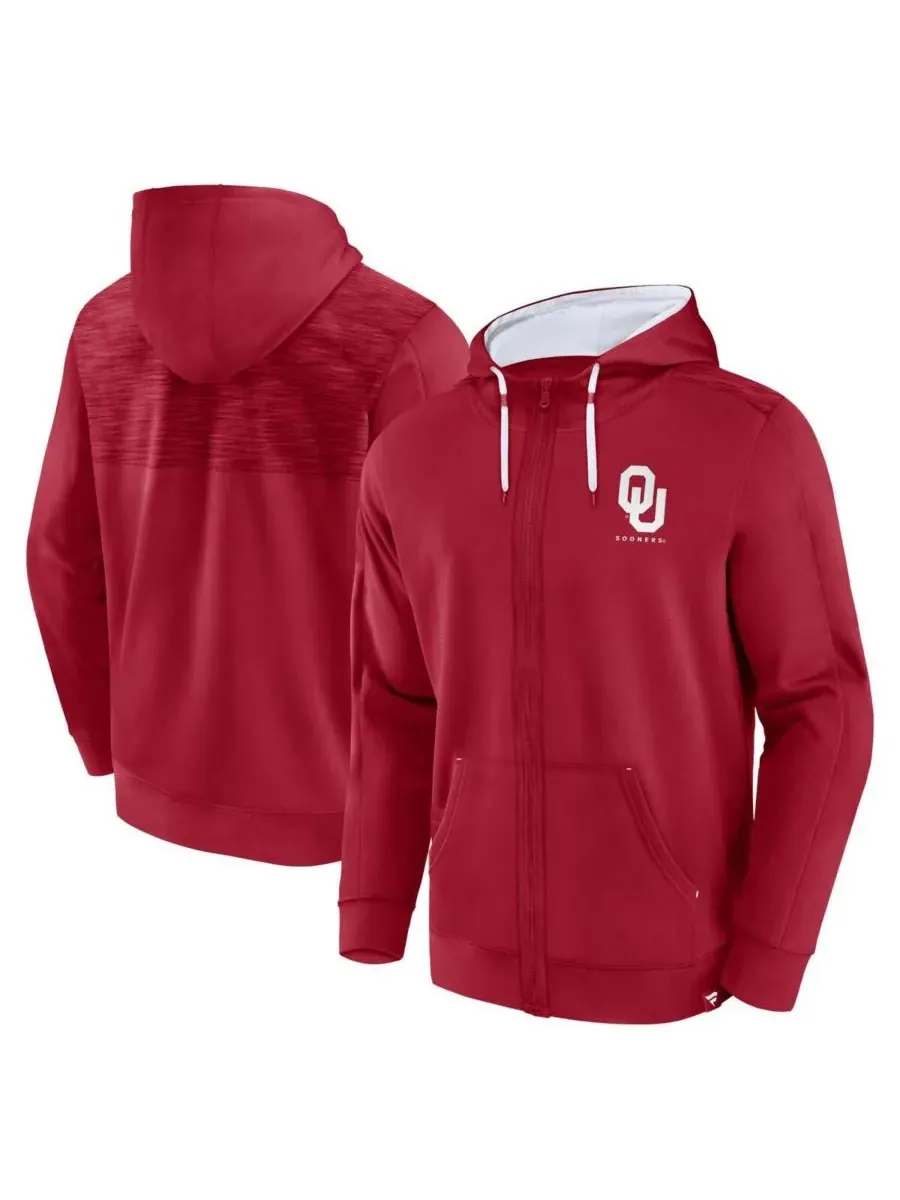 Fanatics Мужская толстовка на молнии с логотипом Oklahoma Sooners Power Index цвета «багровый»