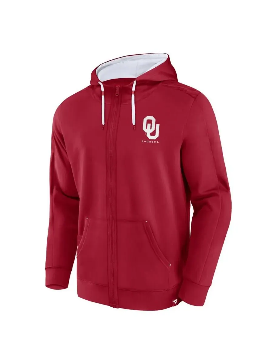 Fanatics Мужская толстовка на молнии с логотипом Oklahoma Sooners Power Index цвета «багровый» — изображение 2 из 3, красный