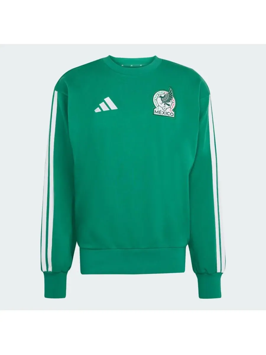 Adidas Мужская зеленая толстовка с круглым вырезом Alphaskin с символикой сборной Мексики по