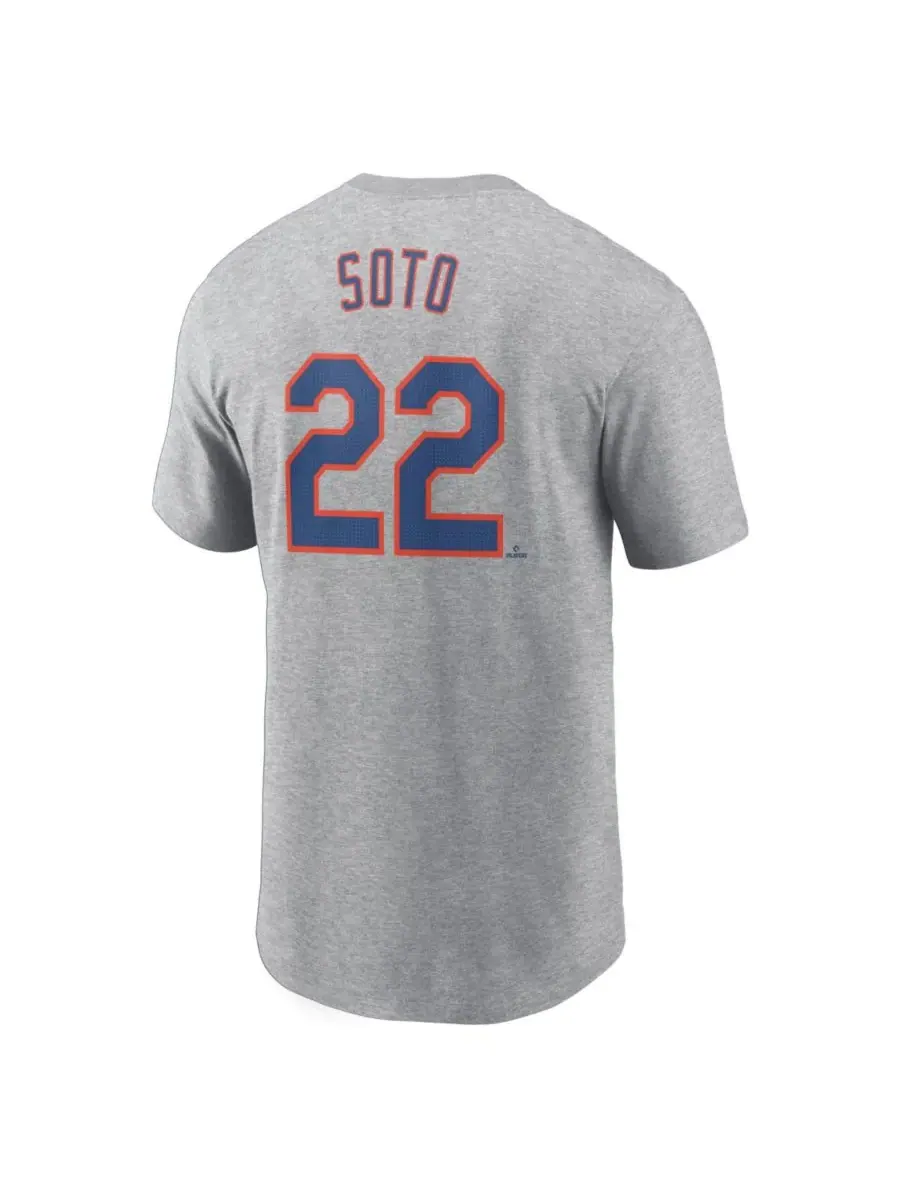 Nike Мужская футболка Хуана Сото серого цвета с номером игрока команды New York Mets — изображение 2 из 3, серый