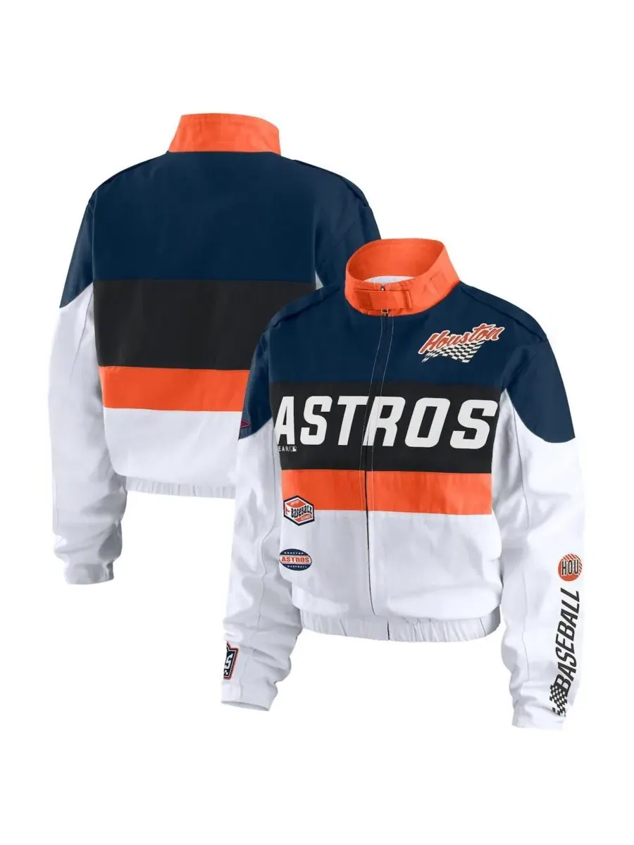 WEAR by Erin Andrews Женская оранжево-белая гоночная куртка Houston Astros на молнии
