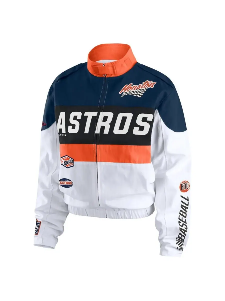 WEAR by Erin Andrews Женская оранжево-белая гоночная куртка Houston Astros на молнии — изображение 3 из 3, оранжевый белый