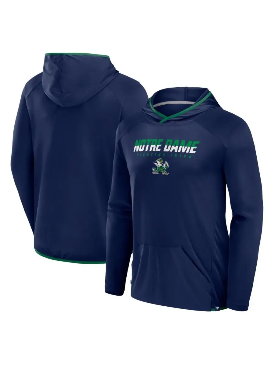 Fanatics Мужская футболка с капюшоном Notre Dame Fighting Irish Transitional темно-синего/зеленого