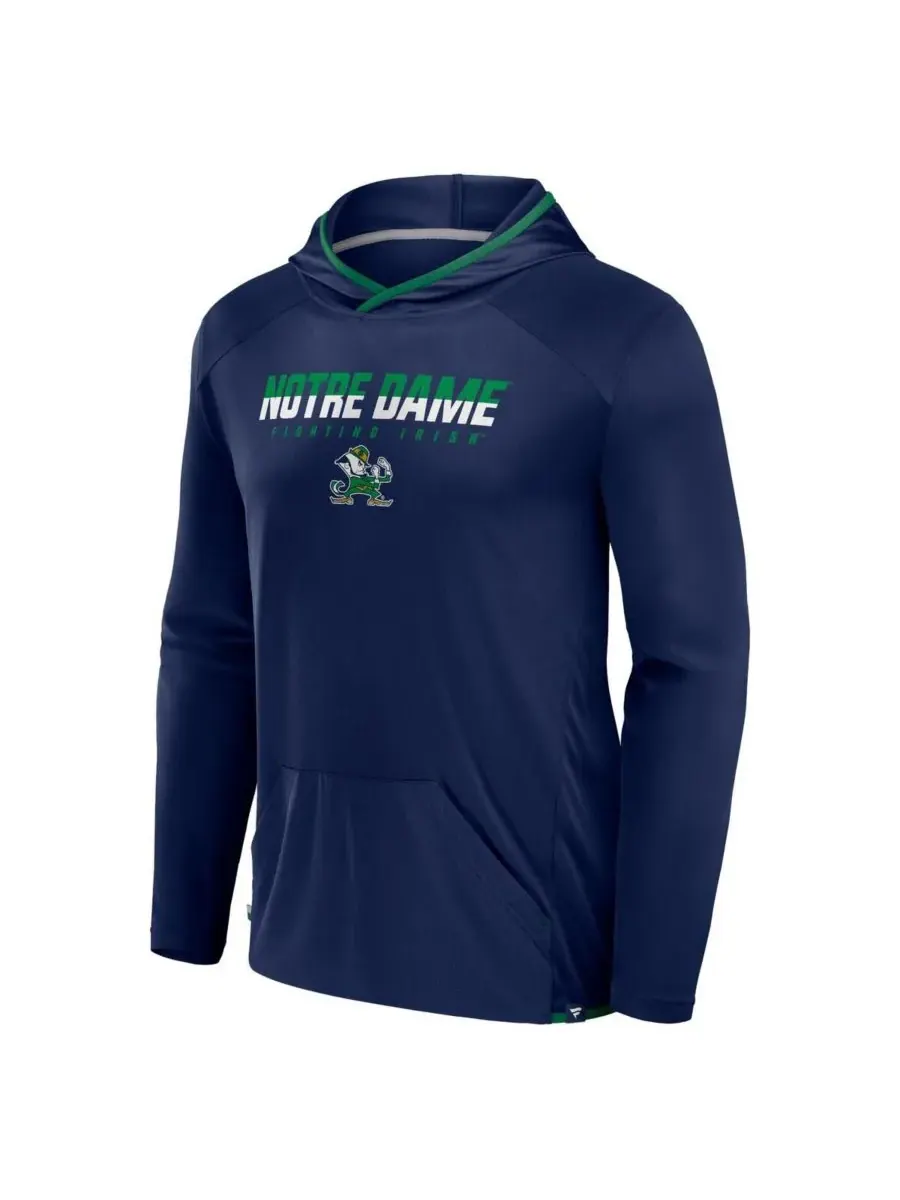 Fanatics Мужская футболка с капюшоном Notre Dame Fighting Irish Transitional темно-синего/зеленого — изображение 2 из 3