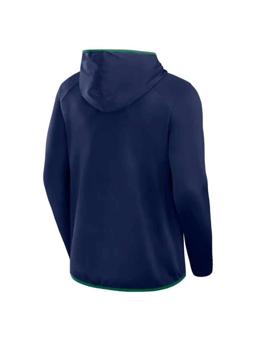Fanatics Мужская футболка с капюшоном Notre Dame Fighting Irish Transitional темно-синего/зеленого — изображение 3 из 3
