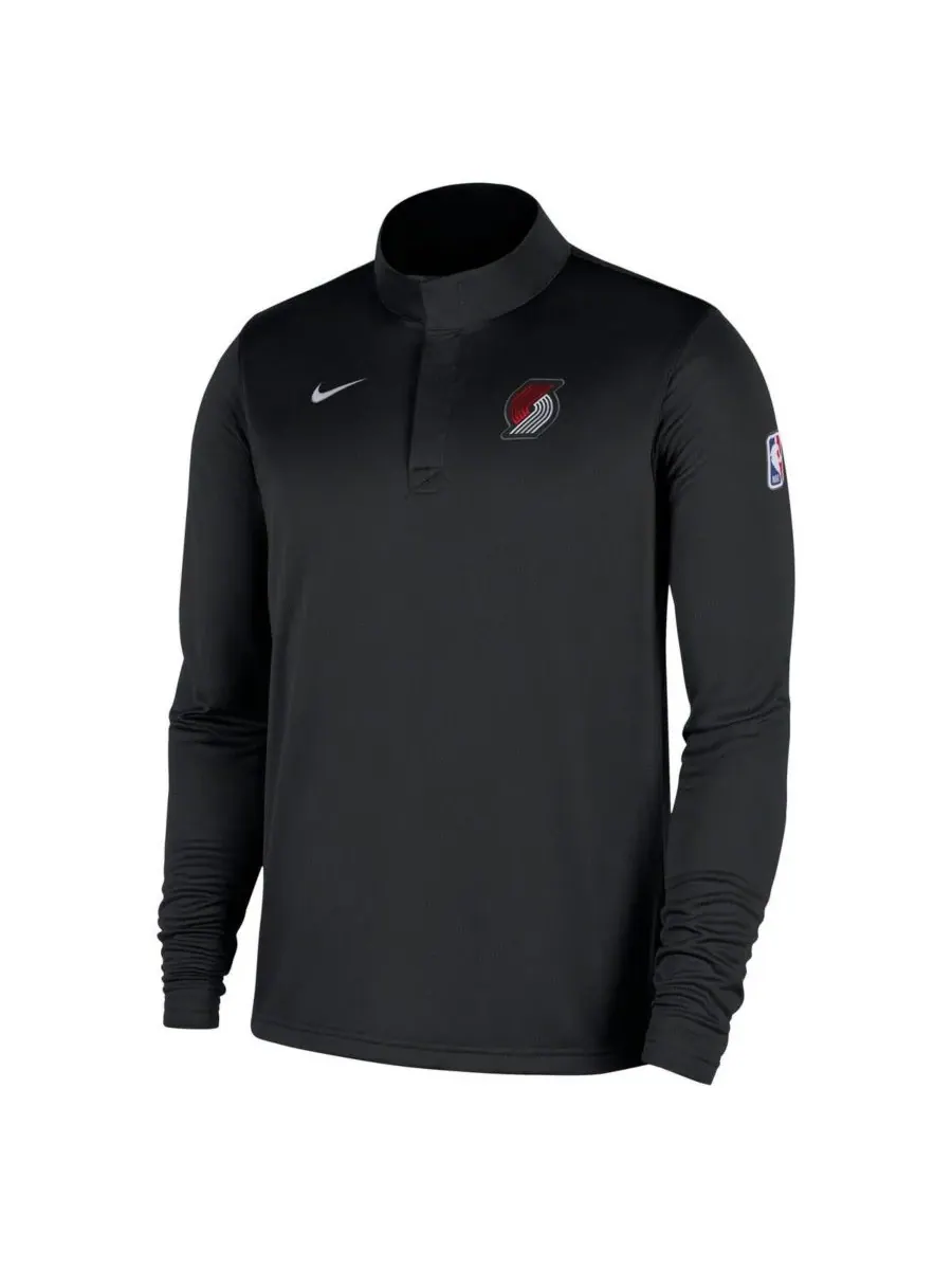Nike Мужская черная куртка-пуловер Portland Trail Blazers 2025/26 Authentic Coaches с — изображение 2 из 4, черный