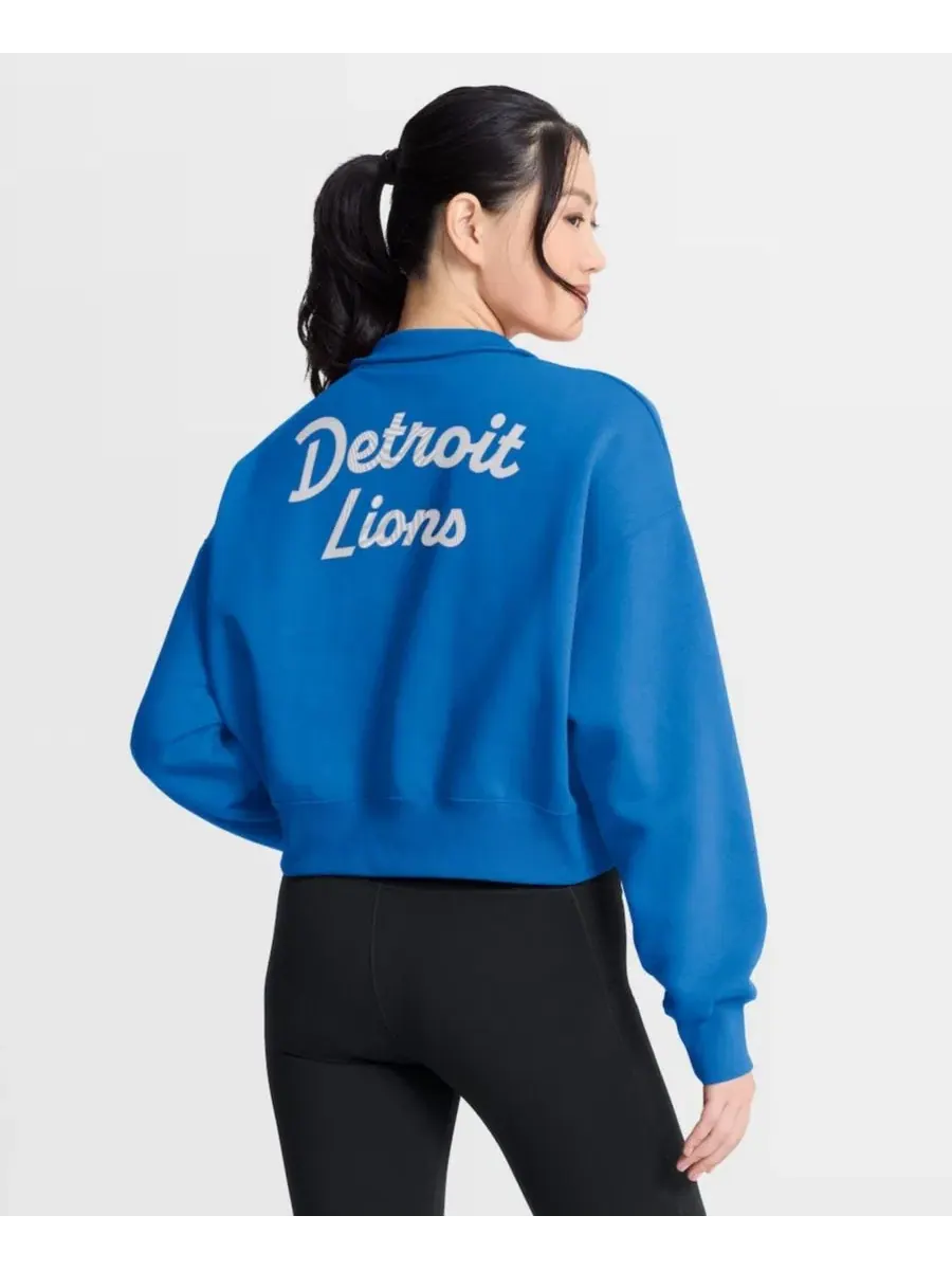 Женский свитшот с четвертью-молнией Phoenix Fleece Nike — изображение 4 из 4, синий