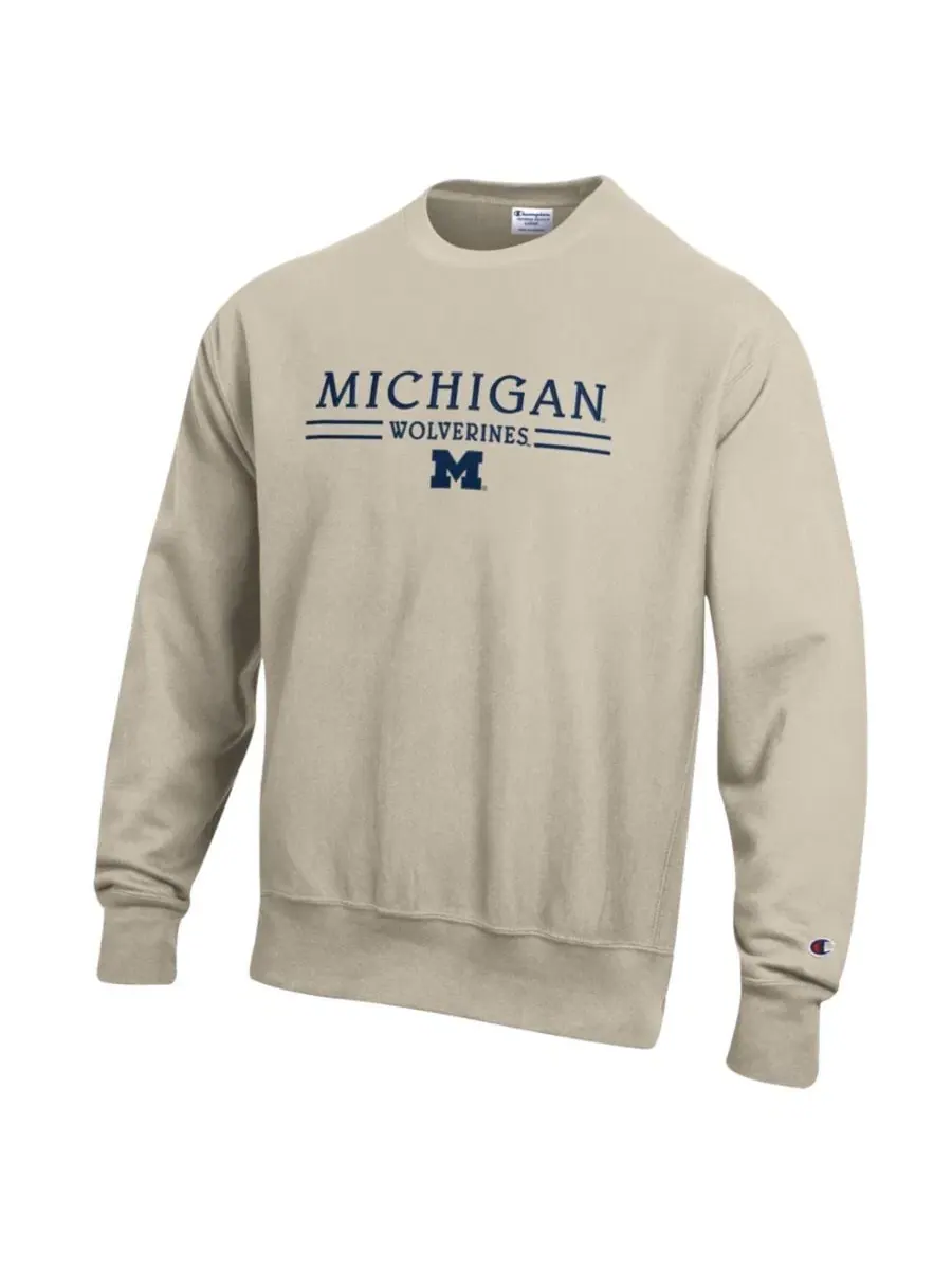 Толстовка на молнии Champion Reverse Weave Oatmeal Michigan Wolverines Champion — изображение 3 из 3, овсяный
