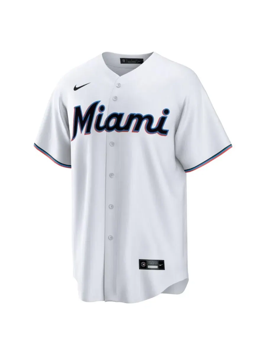 Мужская футболка-джерси Nike Miami Marlins Home Big & Tall — изображение 2 из 3, белый