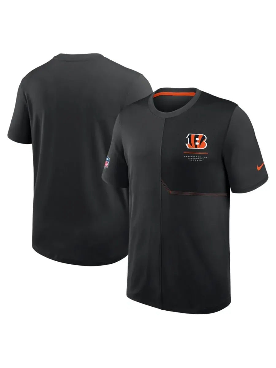 Футболка с коротким рукавом Cincinnati Bengals Sideline UV Dri-FIT Coaches Nike
