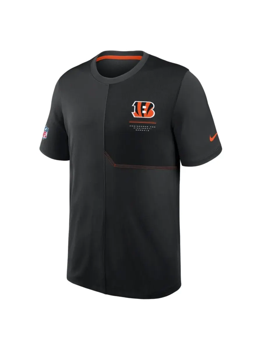Футболка с коротким рукавом Cincinnati Bengals Sideline UV Dri-FIT Coaches Nike — изображение 2 из 3, черный