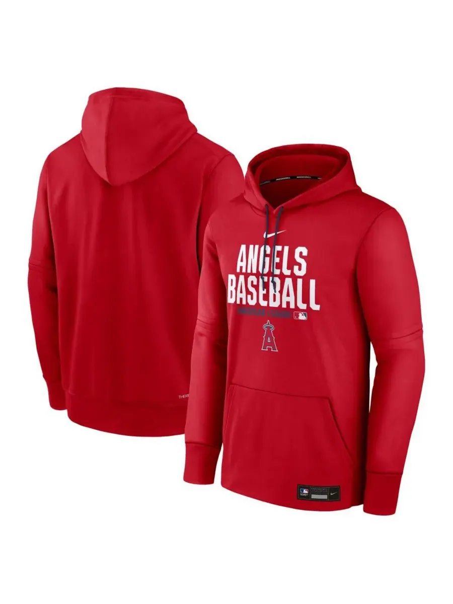 Nike Мужская красная толстовка Los Angeles Angels Authentic Collection Therma-FIT